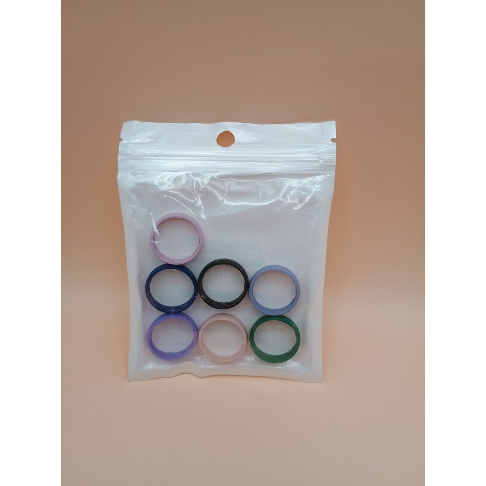 ThunderFit Silicone Wedding‎ Rings 7 Pack Multi Color Athletic Bands Size 9